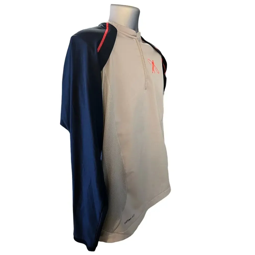 Nike Therma-FIT Quarter Zip Pullover Jacket Men’s Large Gray Blue Athletic